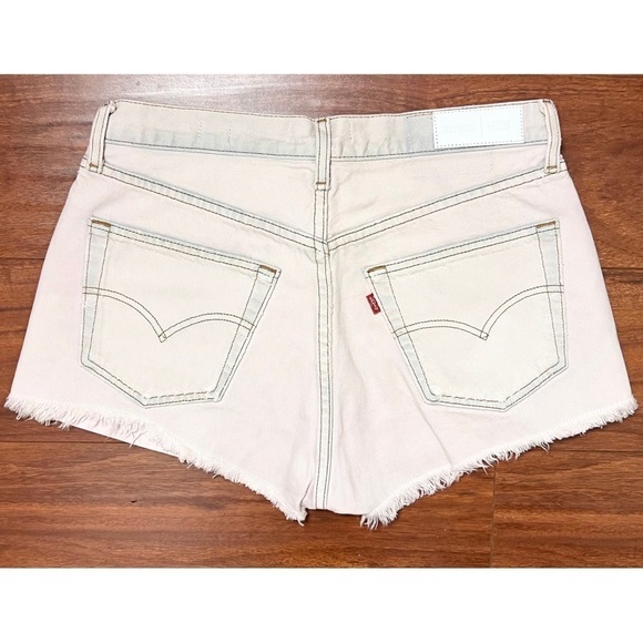 NWT RE/DONE X LEVI’S High Waist Pastel Pink Upcycled Denim Cutoff Jean Short 28 - Picture 4 of 8